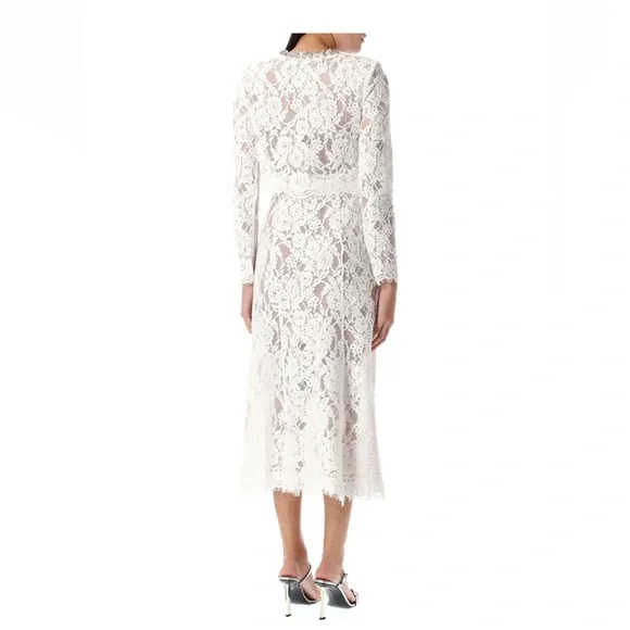 Self Portrait White Lace Embellished Dress - Picture 3 of 3
